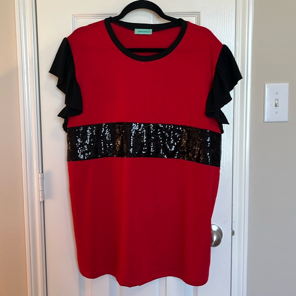Sunshine & Rodeos Ruffle Sequin Top